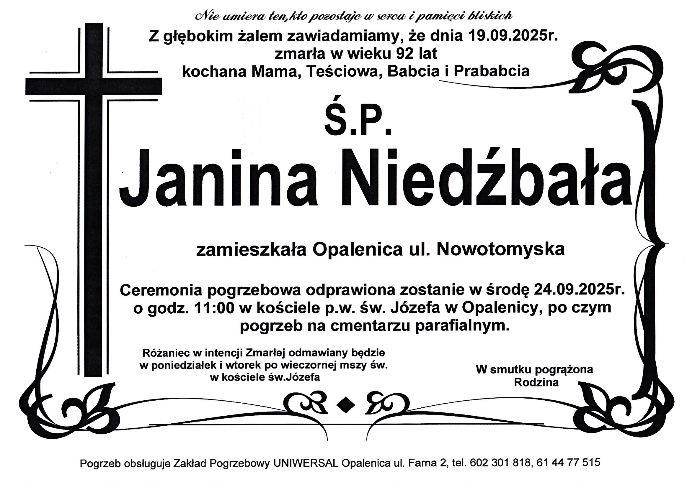 Uniwersal - Zakład Usług Pogrzebowych Uniwersal Opalenica