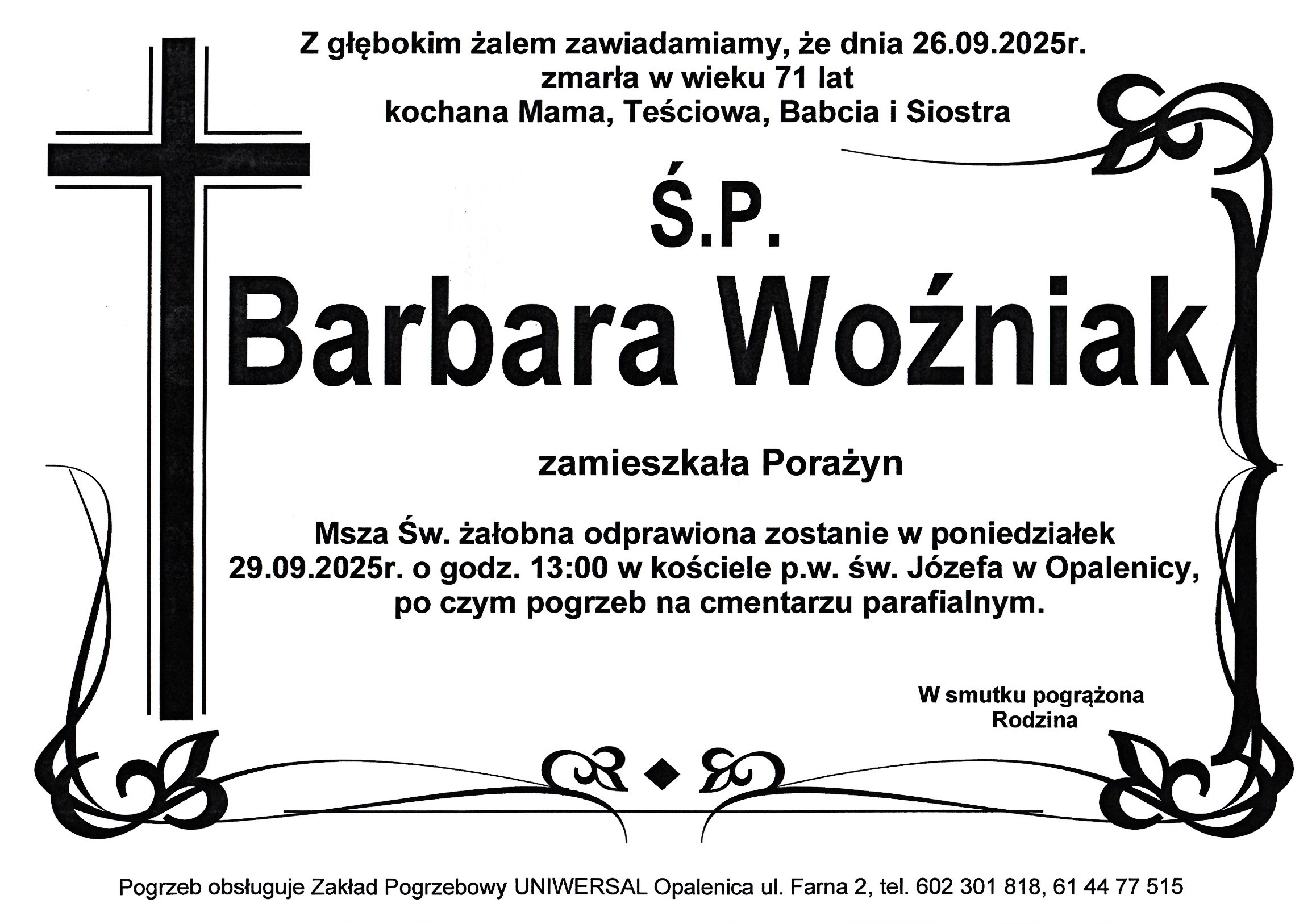 Uniwersal - Zakład Usług Pogrzebowych Uniwersal Opalenica