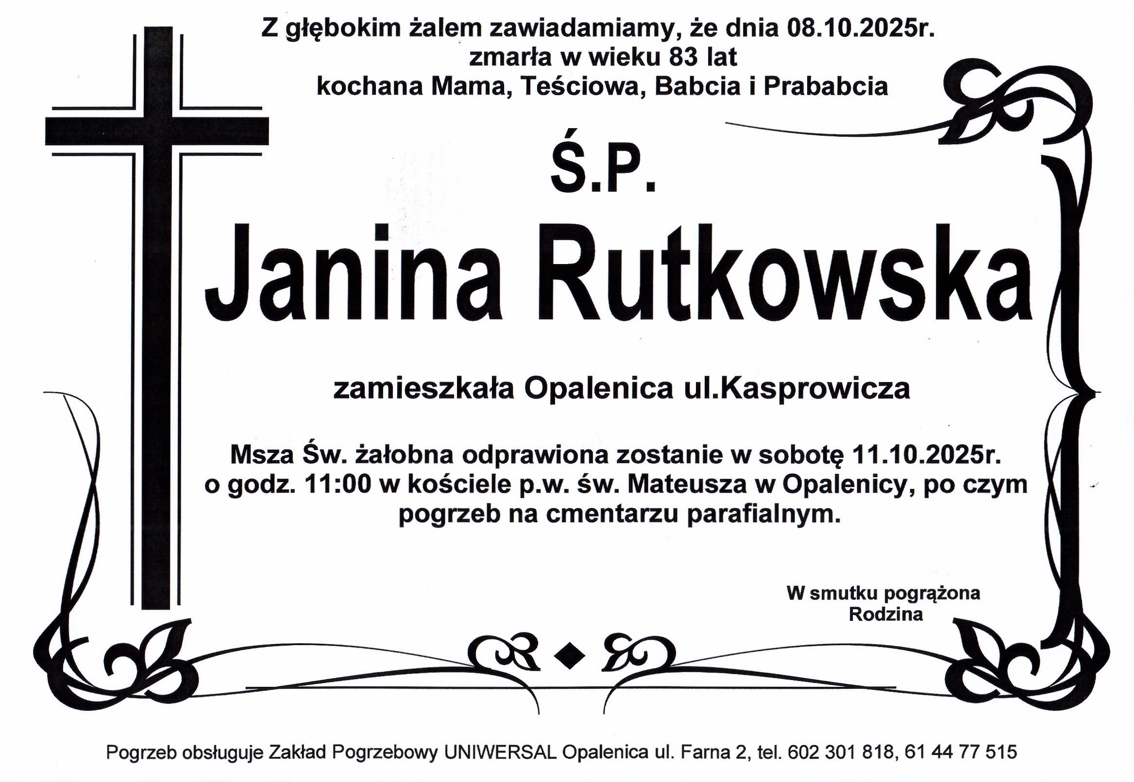 Uniwersal - Zakład Usług Pogrzebowych Uniwersal Opalenica