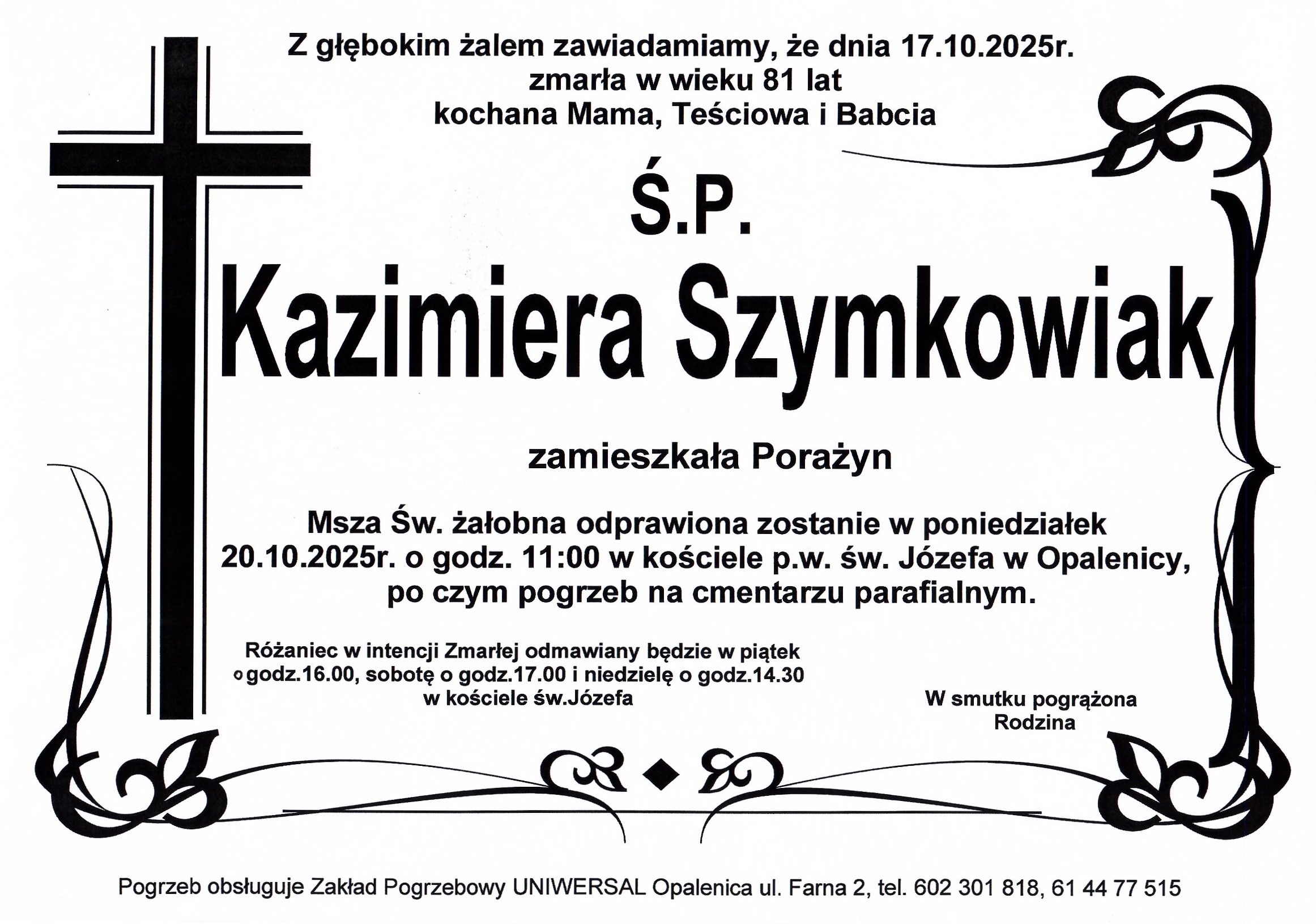 Uniwersal - Zakład Usług Pogrzebowych Uniwersal Opalenica