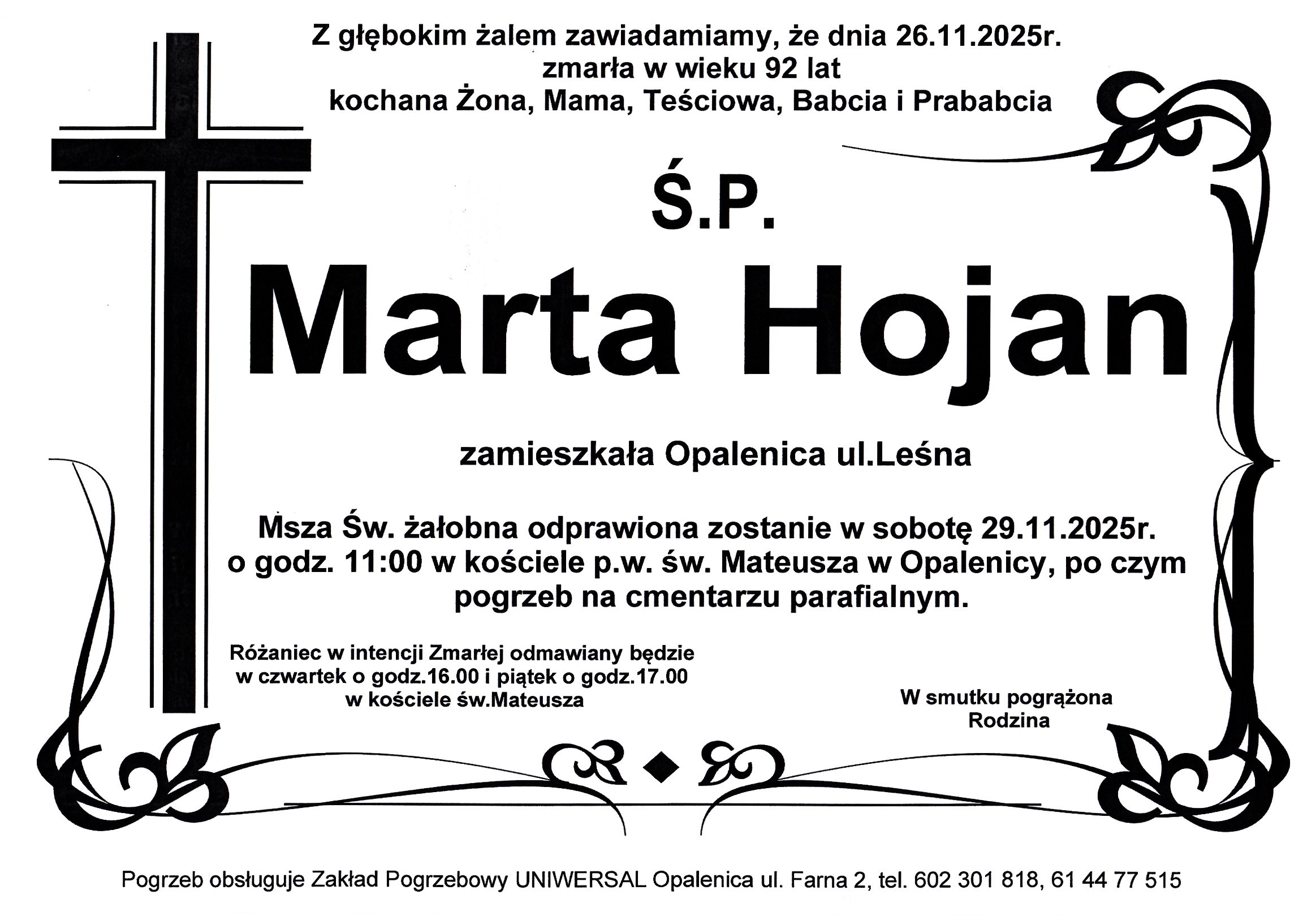 Uniwersal - Zakład Usług Pogrzebowych Uniwersal Opalenica