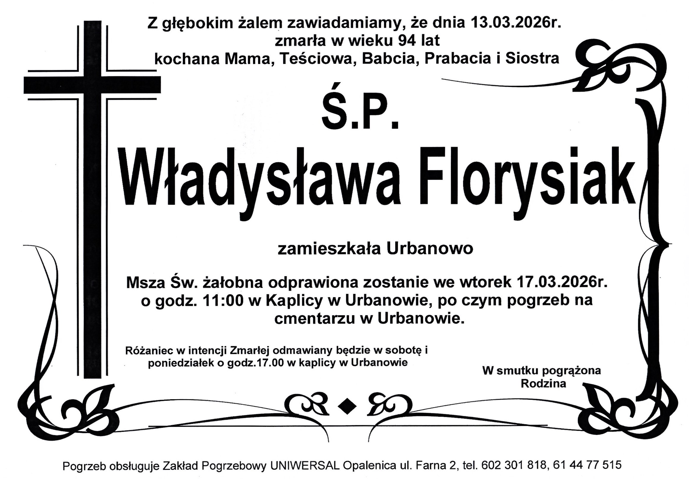 Uniwersal - Zakład Usług Pogrzebowych Uniwersal Opalenica