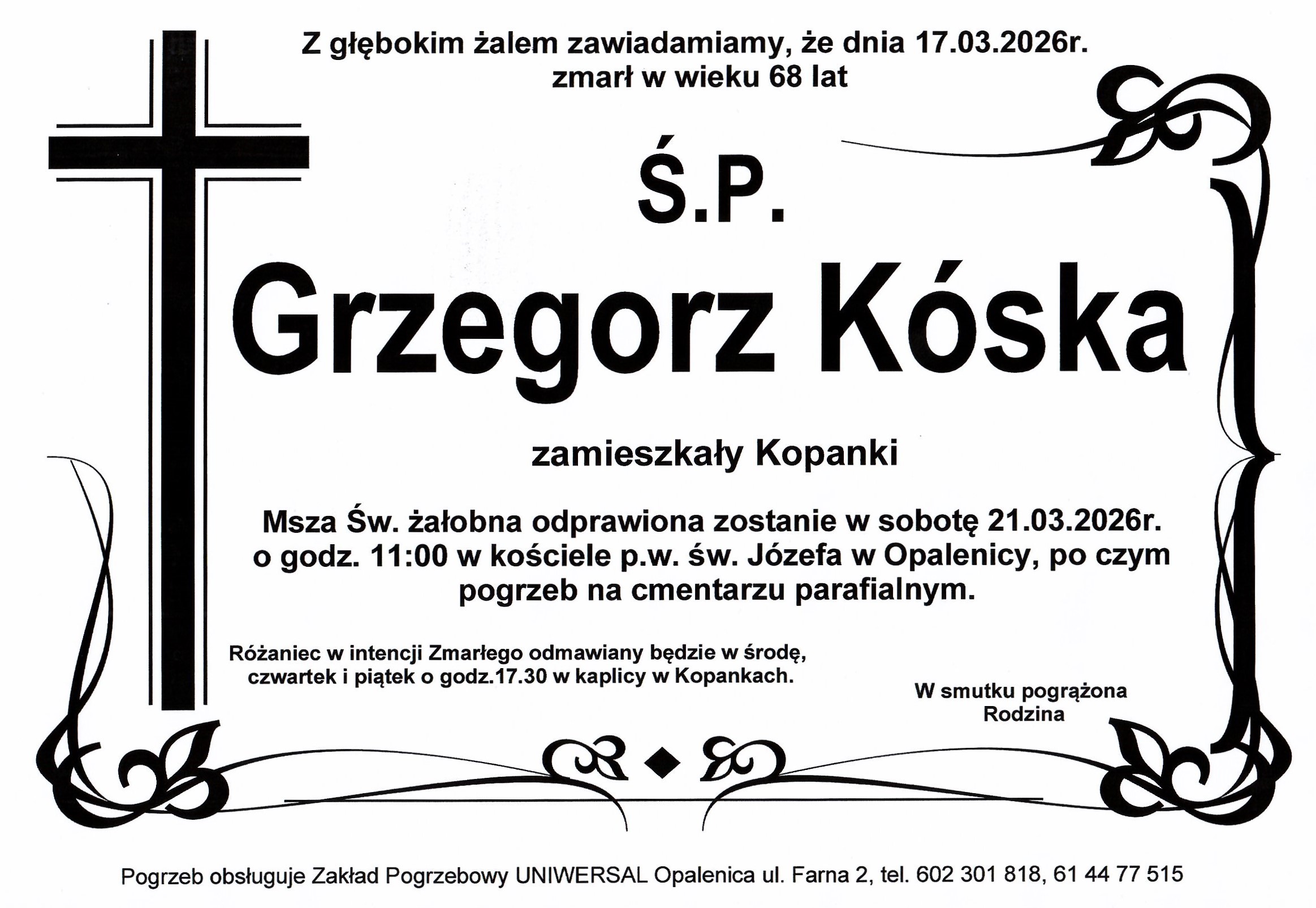 Uniwersal - Zakład Usług Pogrzebowych Uniwersal Opalenica