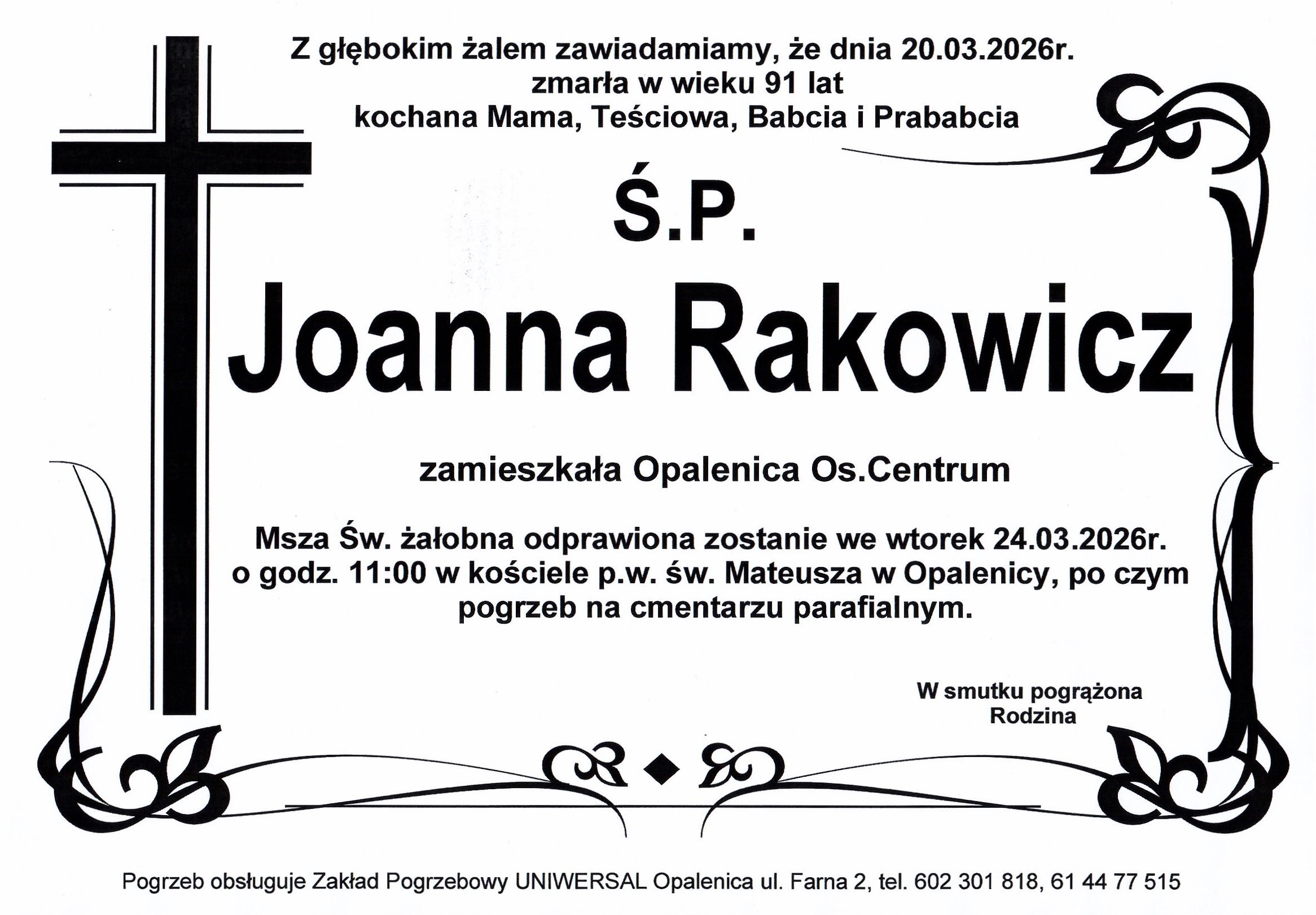 Uniwersal - Zakład Usług Pogrzebowych Uniwersal Opalenica