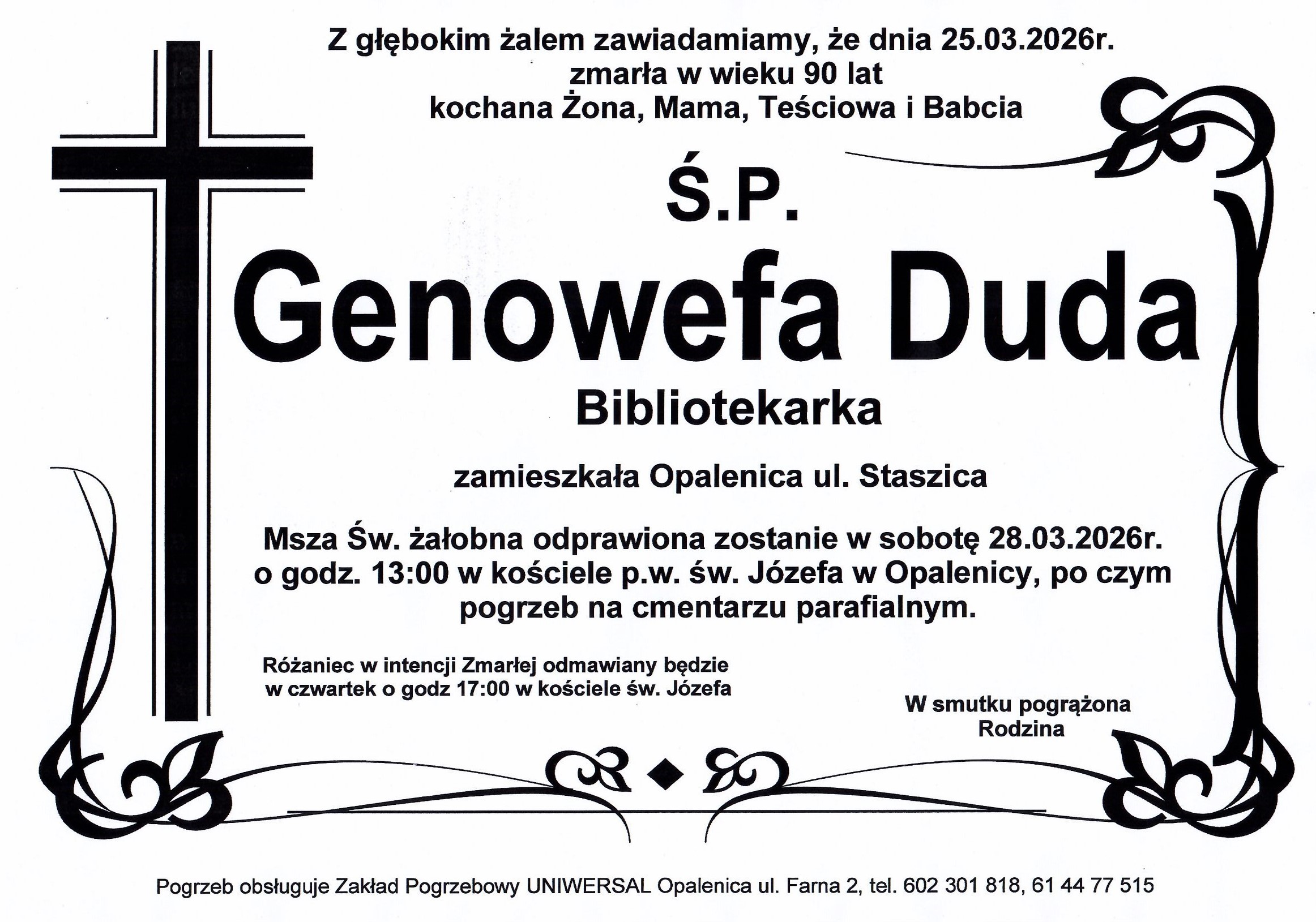 Uniwersal - Zakład Usług Pogrzebowych Uniwersal Opalenica