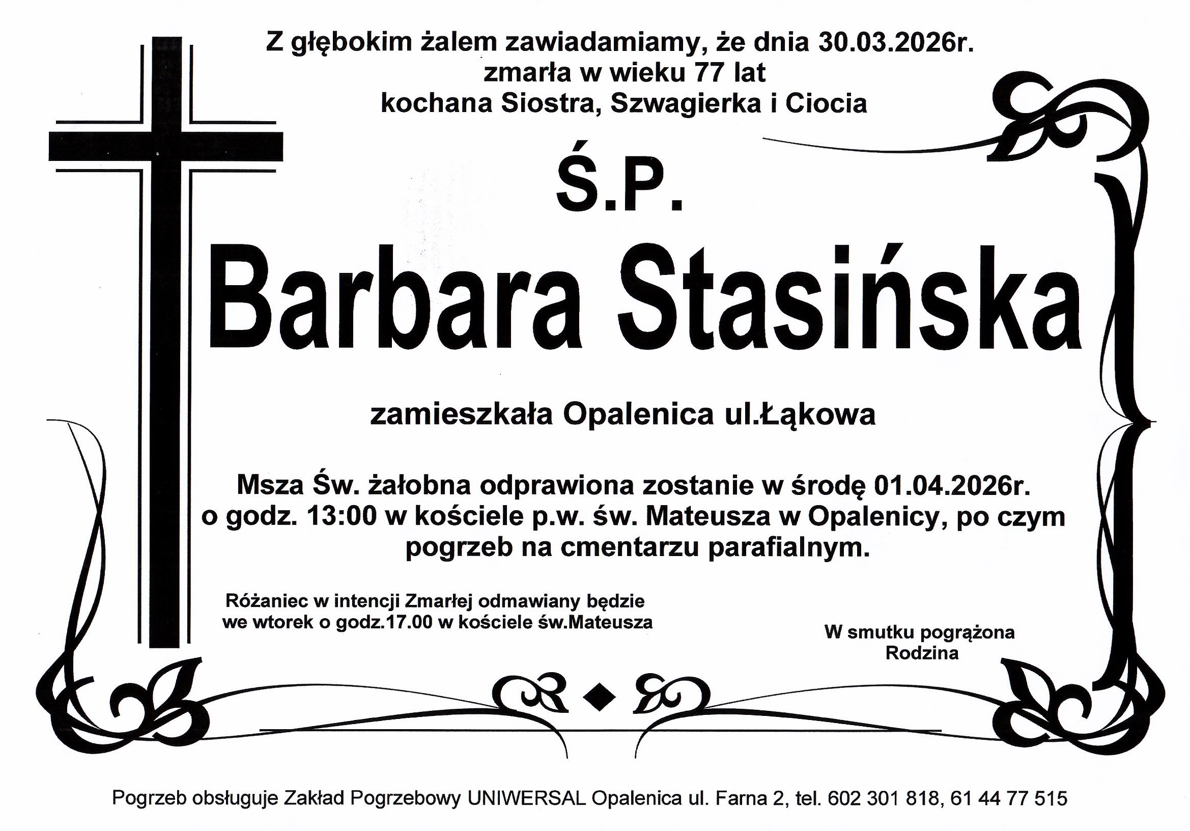 Uniwersal - Zakład Usług Pogrzebowych Uniwersal Opalenica