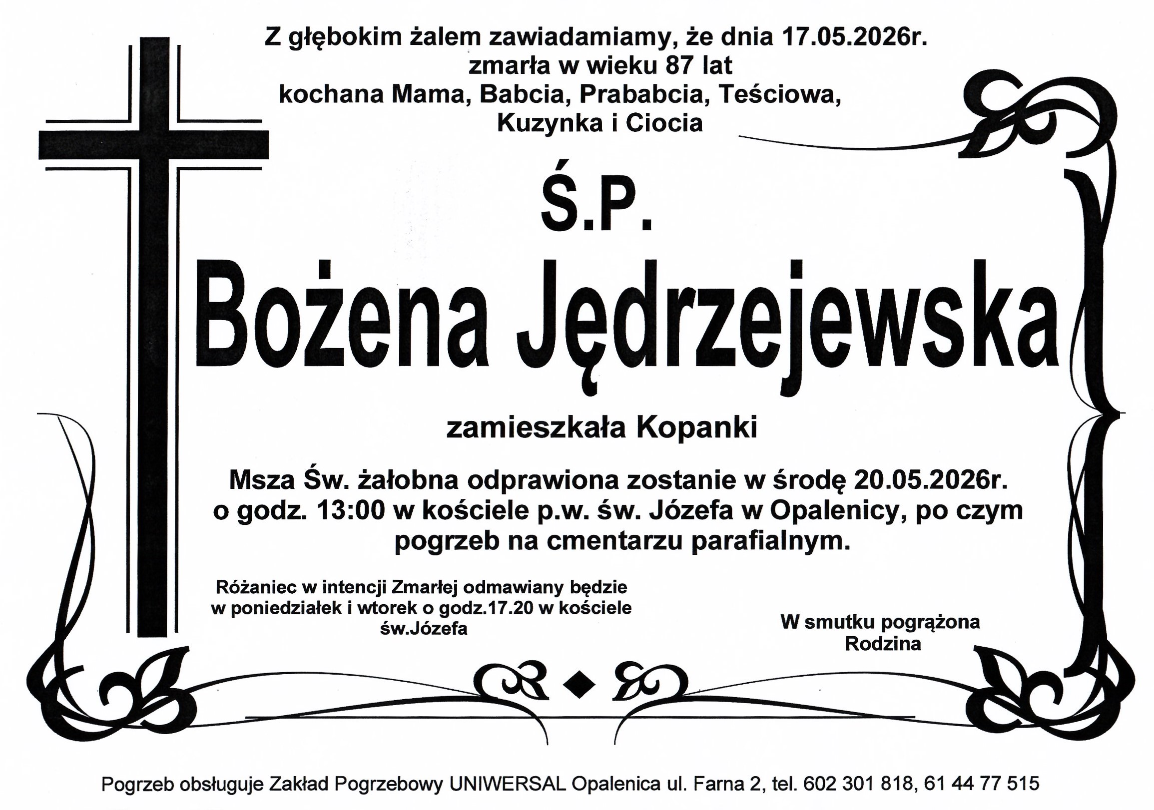 Uniwersal - Zakład Usług Pogrzebowych Uniwersal Opalenica