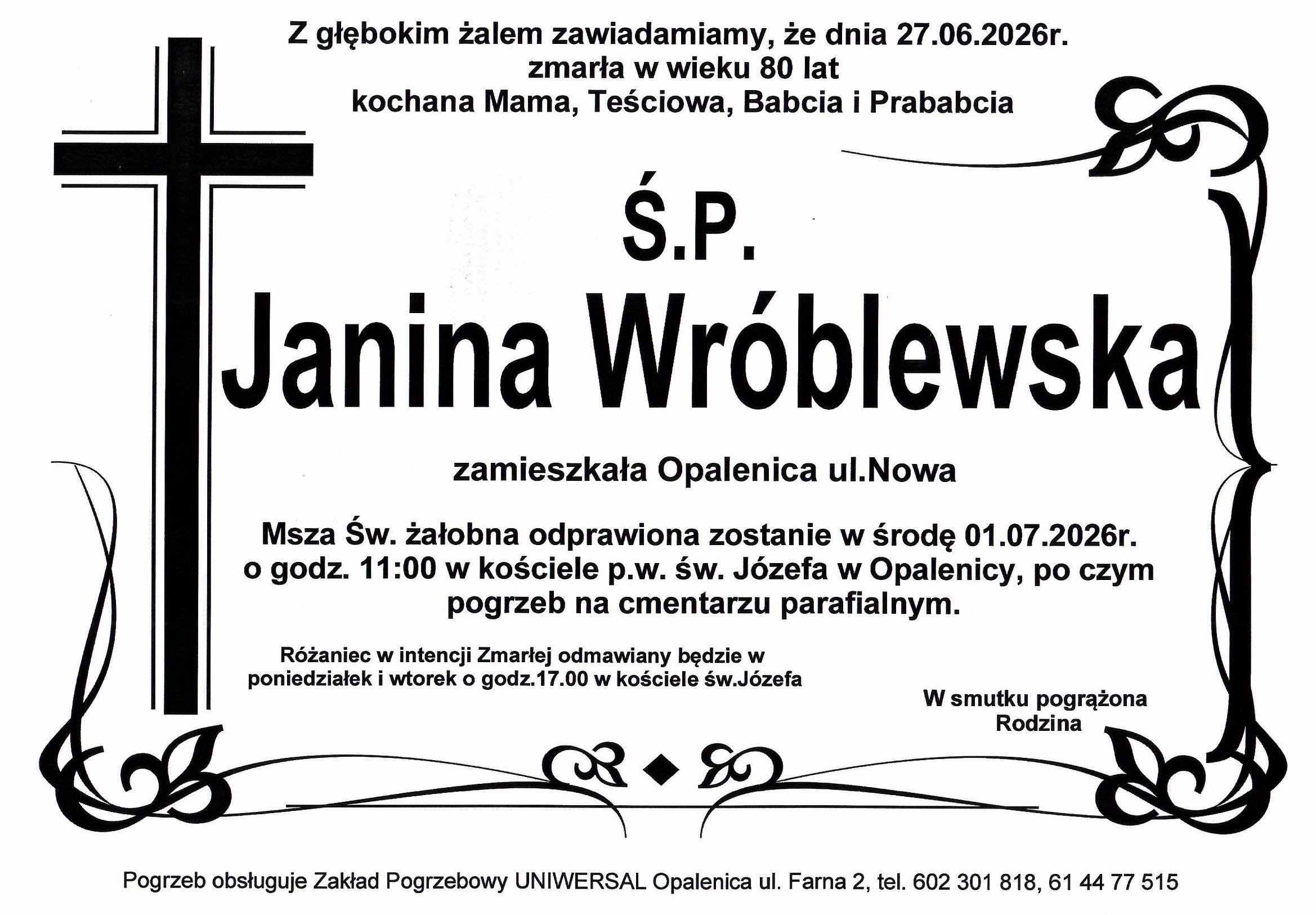 Uniwersal - Zakład Usług Pogrzebowych Uniwersal Opalenica